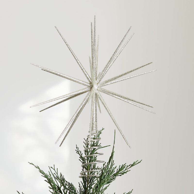CRATE & BARREL - Punta de árbol Glitter 3D Star en Plástico 42 cm x 30 cm