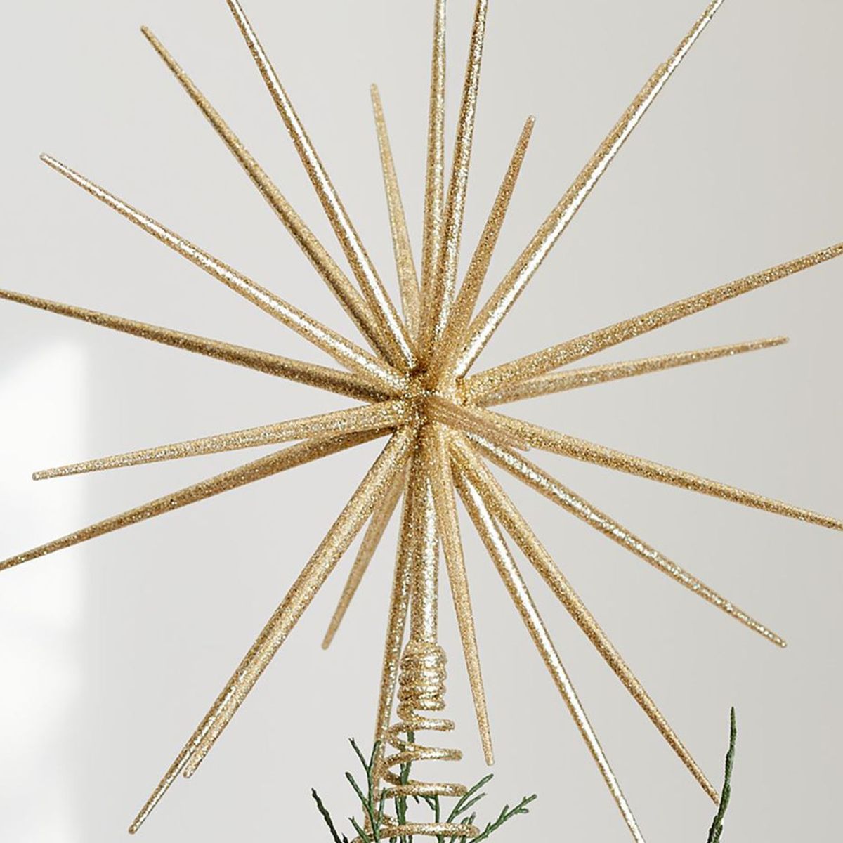 CRATE & BARREL - Punta de árbol Glitter 3D Star en Plástico 42 cm x 30 cm