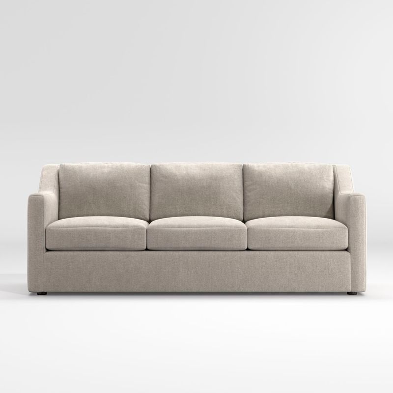 CRATE & BARREL - Sofá Notch 3 Puestos 226 cm en Tela Gris