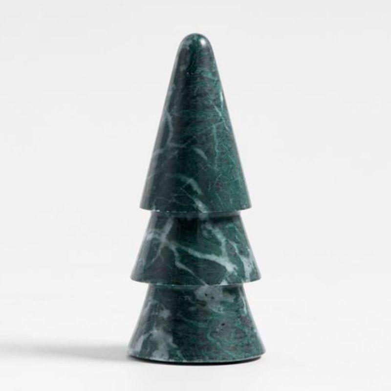CRATE & BARREL - Adorno Christmas Tree en Mármol 18 cm x 8 cm