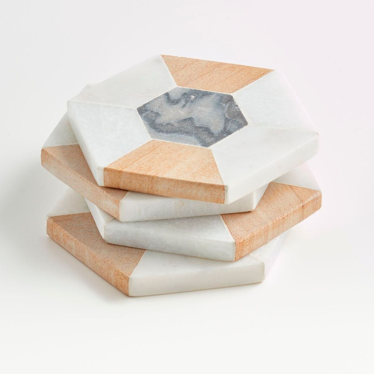 CRATE & BARREL - Portavasos Quince en Mármol Set x 4