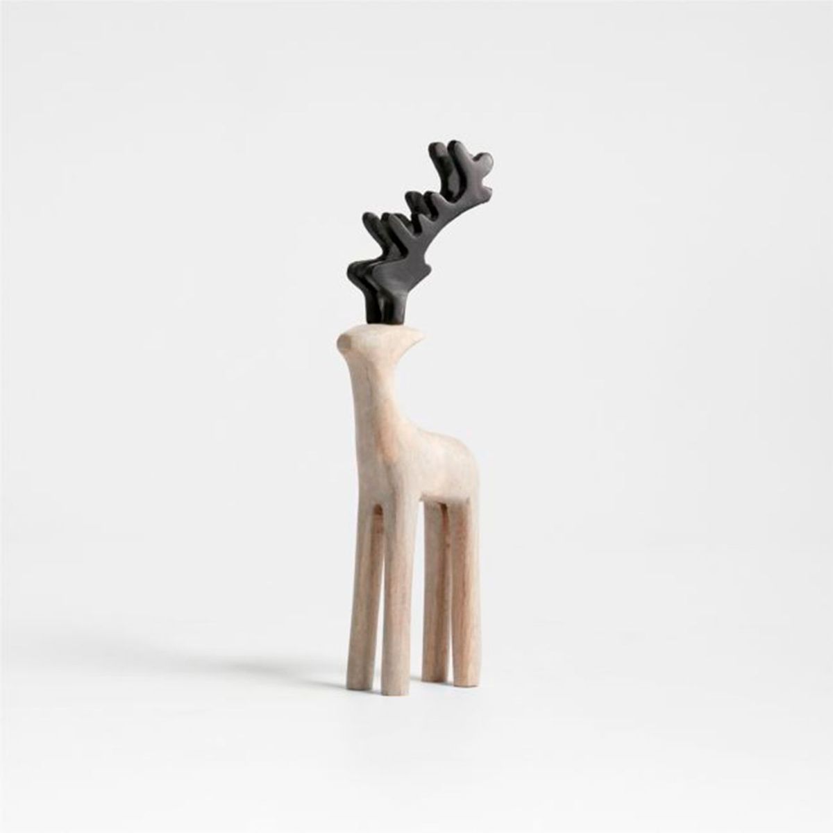 CRATE & BARREL - Reno decorativo Holiday Reindeer en Madera mango 24 cm x 8 cm
