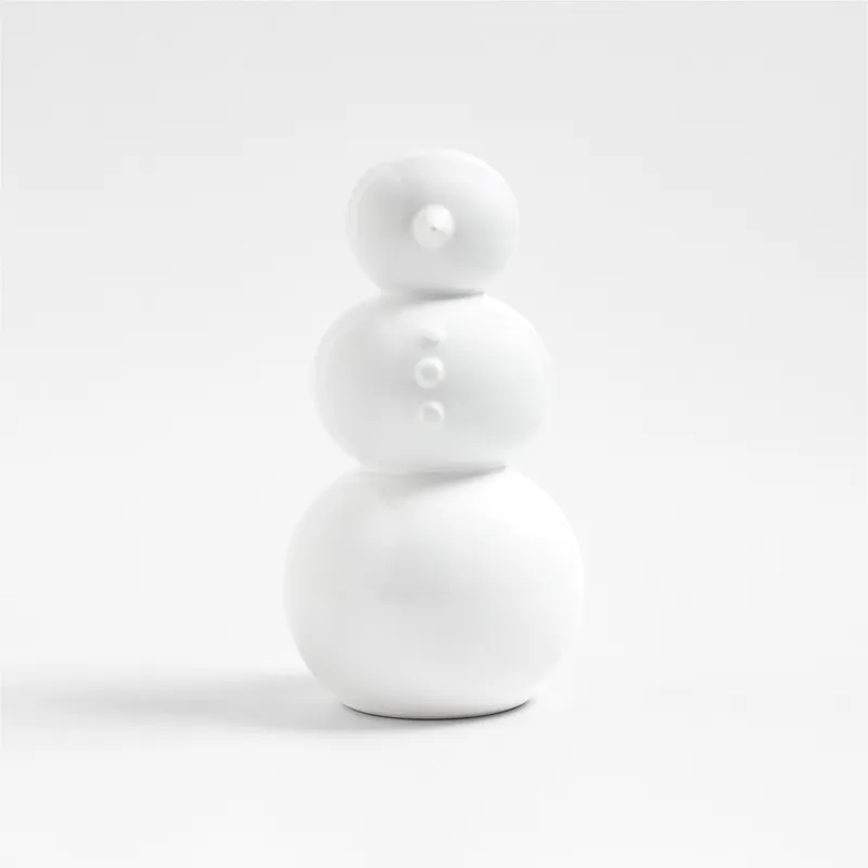 CRATE & BARREL - Adorno muñeco de nieve pequeño
