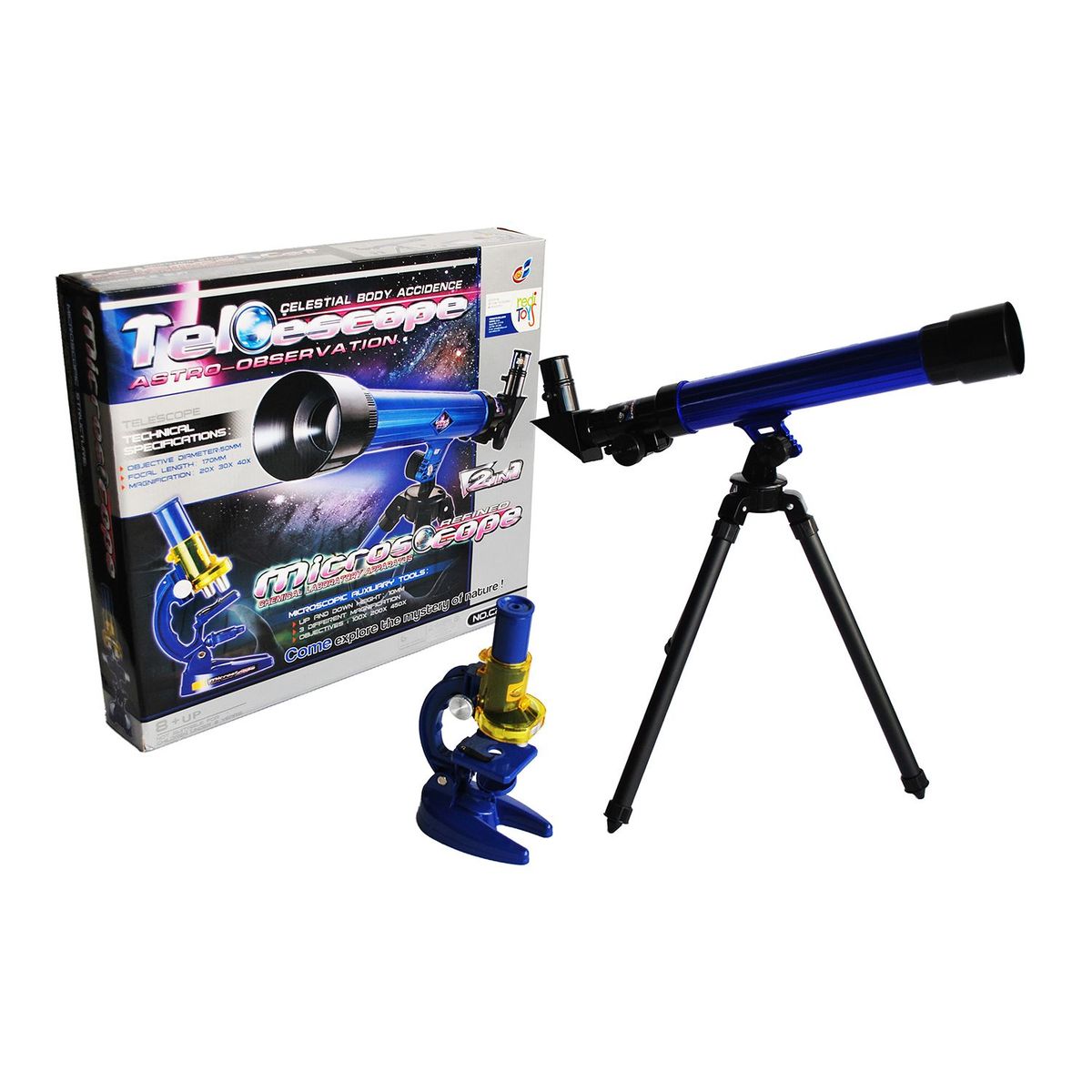 REDITOYS - Set 2 En 1 Telescopio Microscopio                 