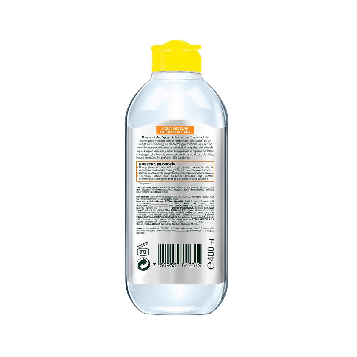 GARNIER - Agua Micelar Express Aclara Garnier para Todo tipo de piel 400 ml