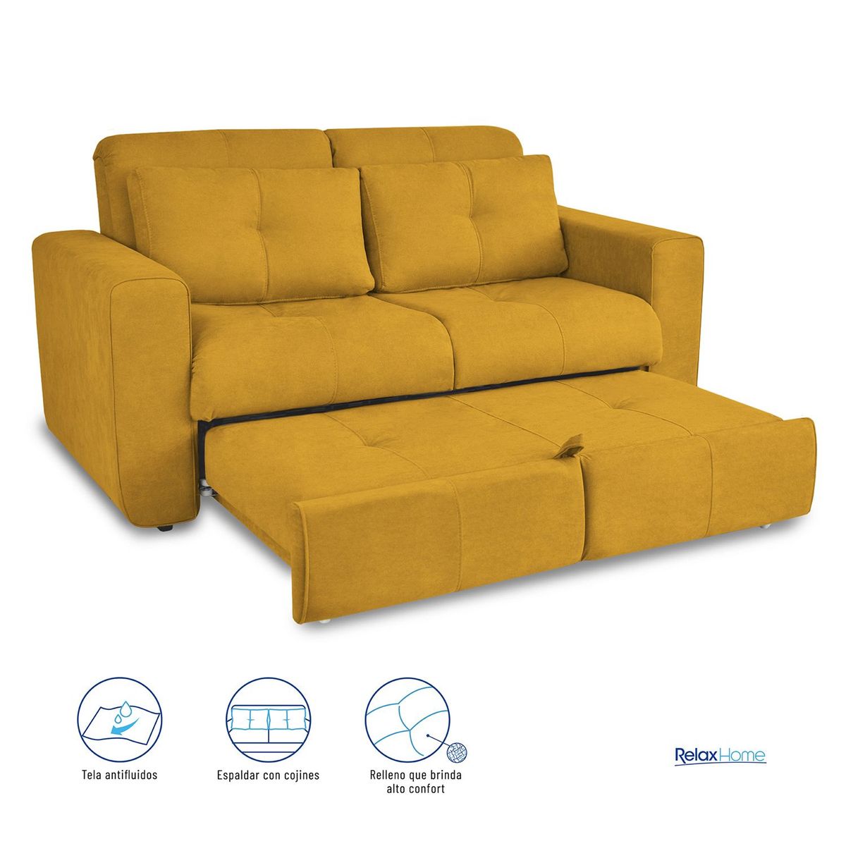 ELITE LIVING - Sofá Cama Moderno en Tela 3 Puestos Bourbon 180 x 90 x 100 cm Elite Living