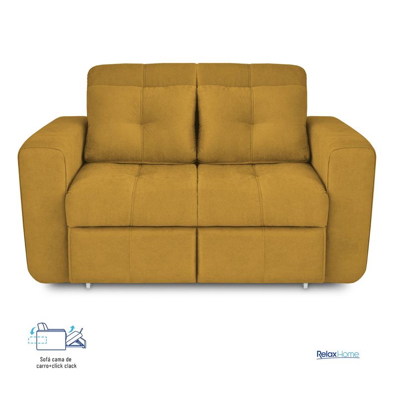 ELITE LIVING - Sofá Cama 2 Puestos Tela Bourbon