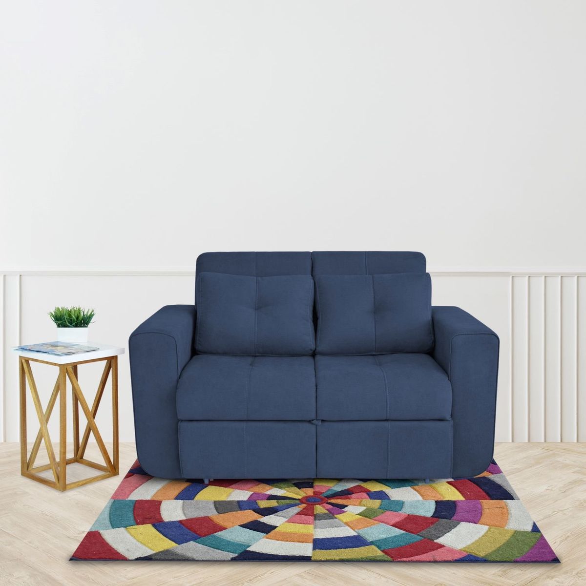 ELITE LIVING - Sofá Cama 2 Puestos Tela Bourbon