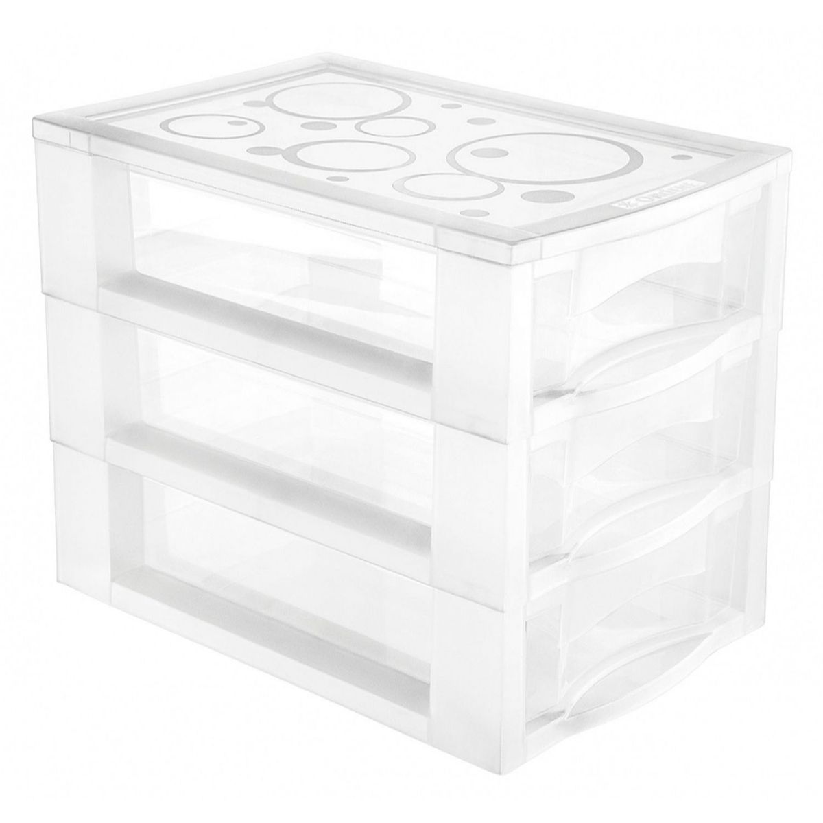 ORDENE - Cajonera Mediana con 3 Gavetas Transparente