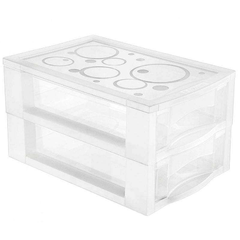 ORDENE - Cajonera Mediana con 2 Gavetas Transparente