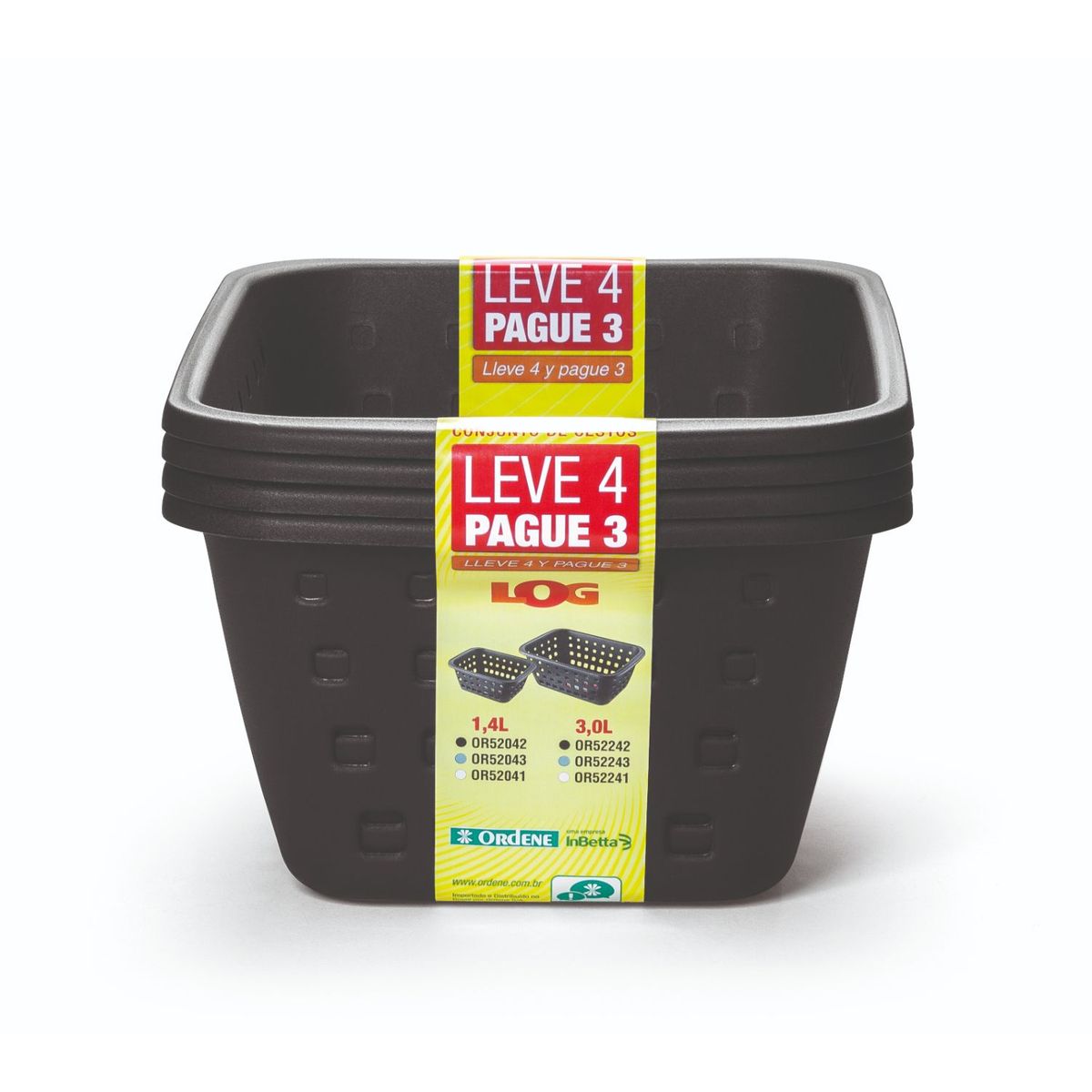 ORDENE - Canasto Negro 3 lt - Lleve 4 Pague 3