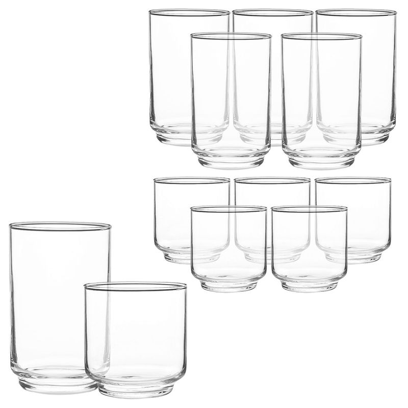 MICA - Set de Vasos Mica Vidrio 12 Piezas 12 - 9.5 Oz