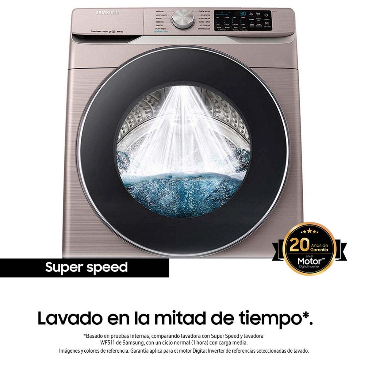 SAMSUNG - Lavadora Samsung Carga Frontal 22 kg WF22R6270AC/CO
