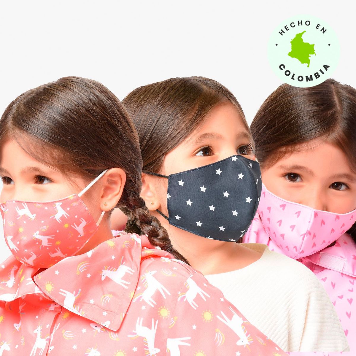 YAMP - Tapabocas Niña Tradicional Pack x 3