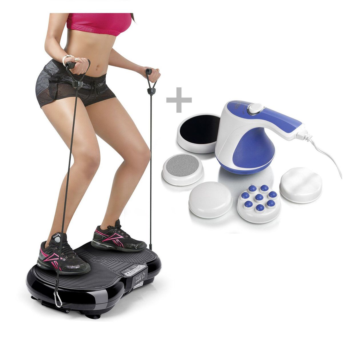 STYLE STARS - Plataforma Vibratoria Con Bandas + Masajeador