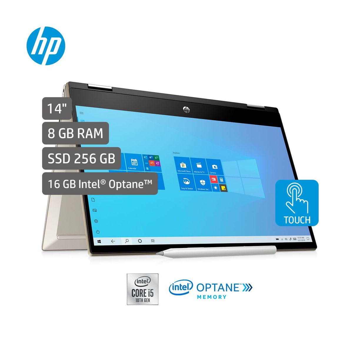 HP - Portátil 2 en 1 HP Pavilion Convertible 14 pulgadas Intel Core i5 8GB 256GB