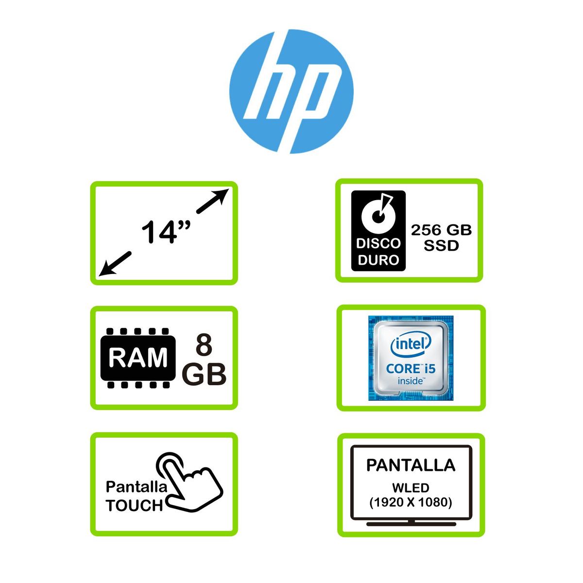 HP - Portátil 2 en 1 HP Pavilion Convertible 14 pulgadas Intel Core i5 8GB 256GB