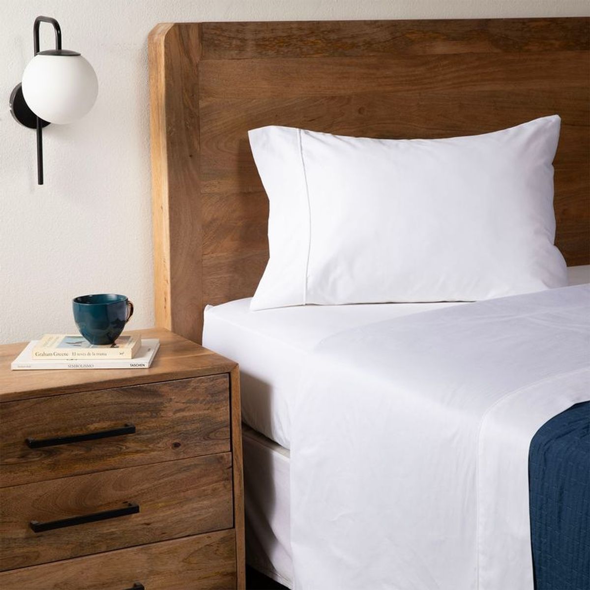 BASEMENT HOME - Juego de Sábanas Lisa de Algodón 300 Hilos Basement Home 