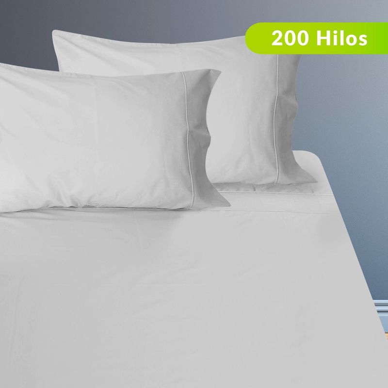 BASEMENT HOME - Juego de Sábanas Lisa de Algodón 200 Hilos Basement Home 
