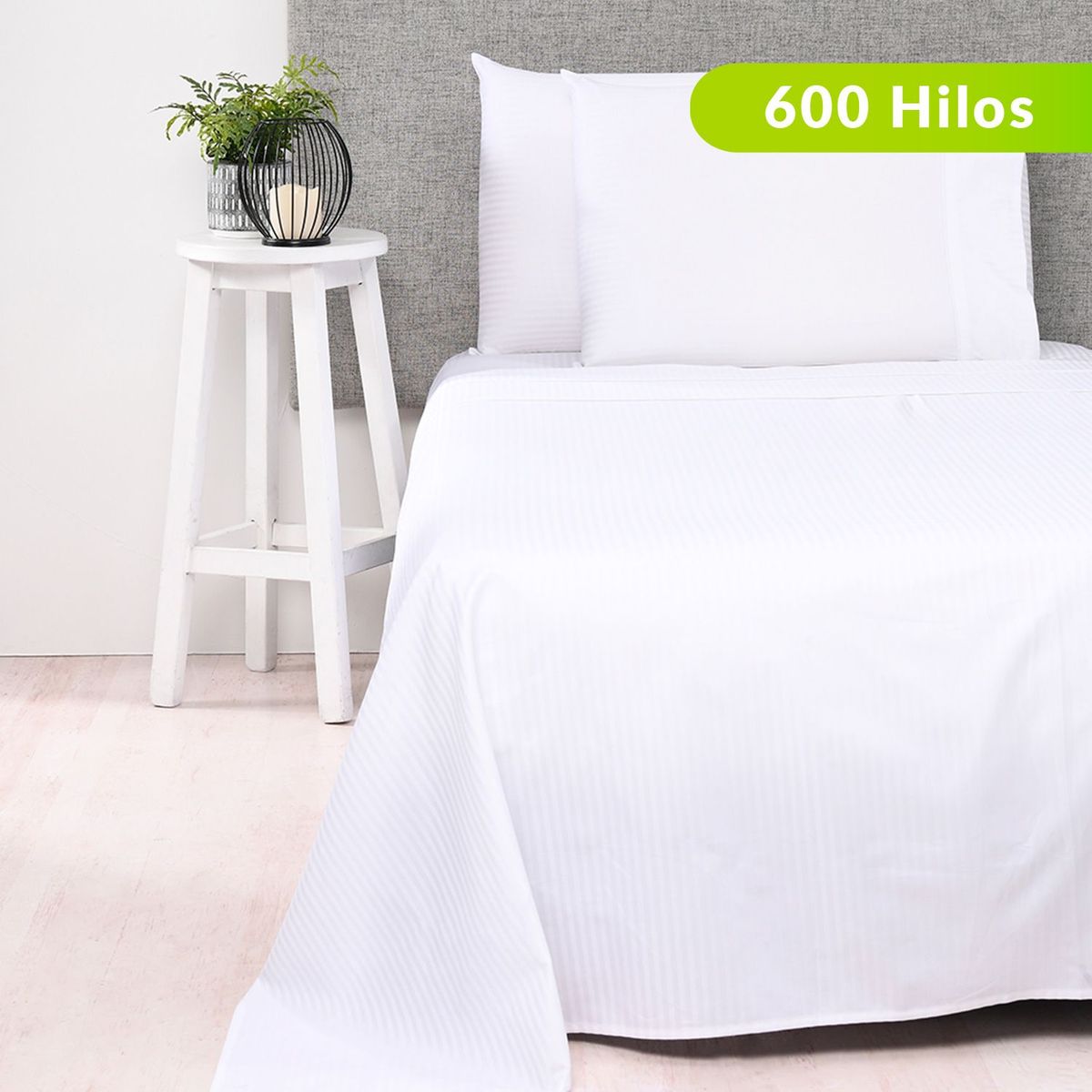 BASEMENT HOME - Juego de Sábanas Lisa de Algodón 600 Hilos Basement Home 