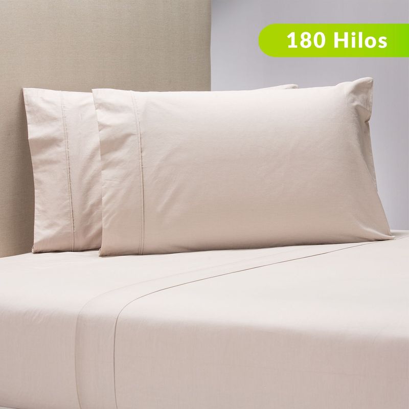 MICA - Juego de Sábanas Lisa de Algodón 180 Hilos Mica