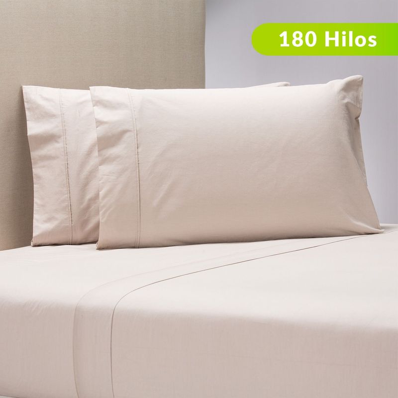 MICA - Juego de Sábanas Lisa de Algodón 180 Hilos Mica