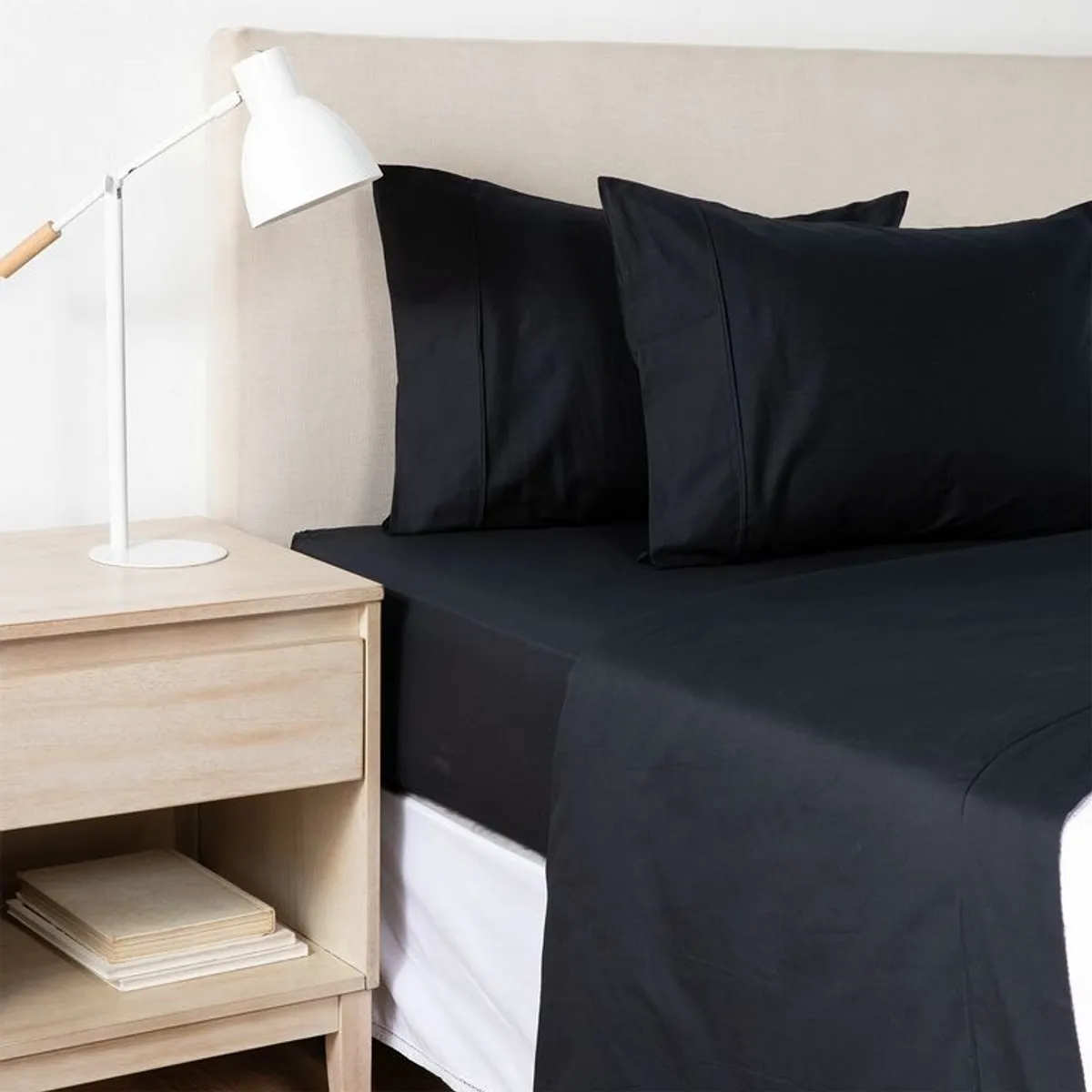 MICA - Juego de Sábanas Lisa de Algodón 180 Hilos Mica