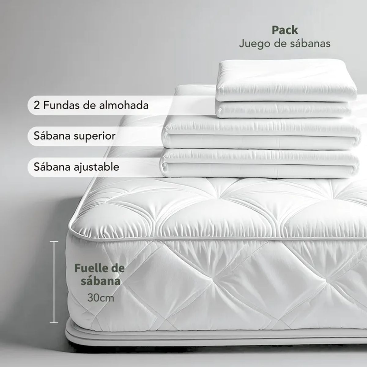 MICA - Juego de Sábanas Lisa de Algodón 180 Hilos Mica