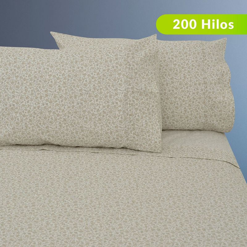 ROBERTA ALLEN - Juego de Sábanas Estampada de Algodón 200 Hilos Flor Roberta Allen
