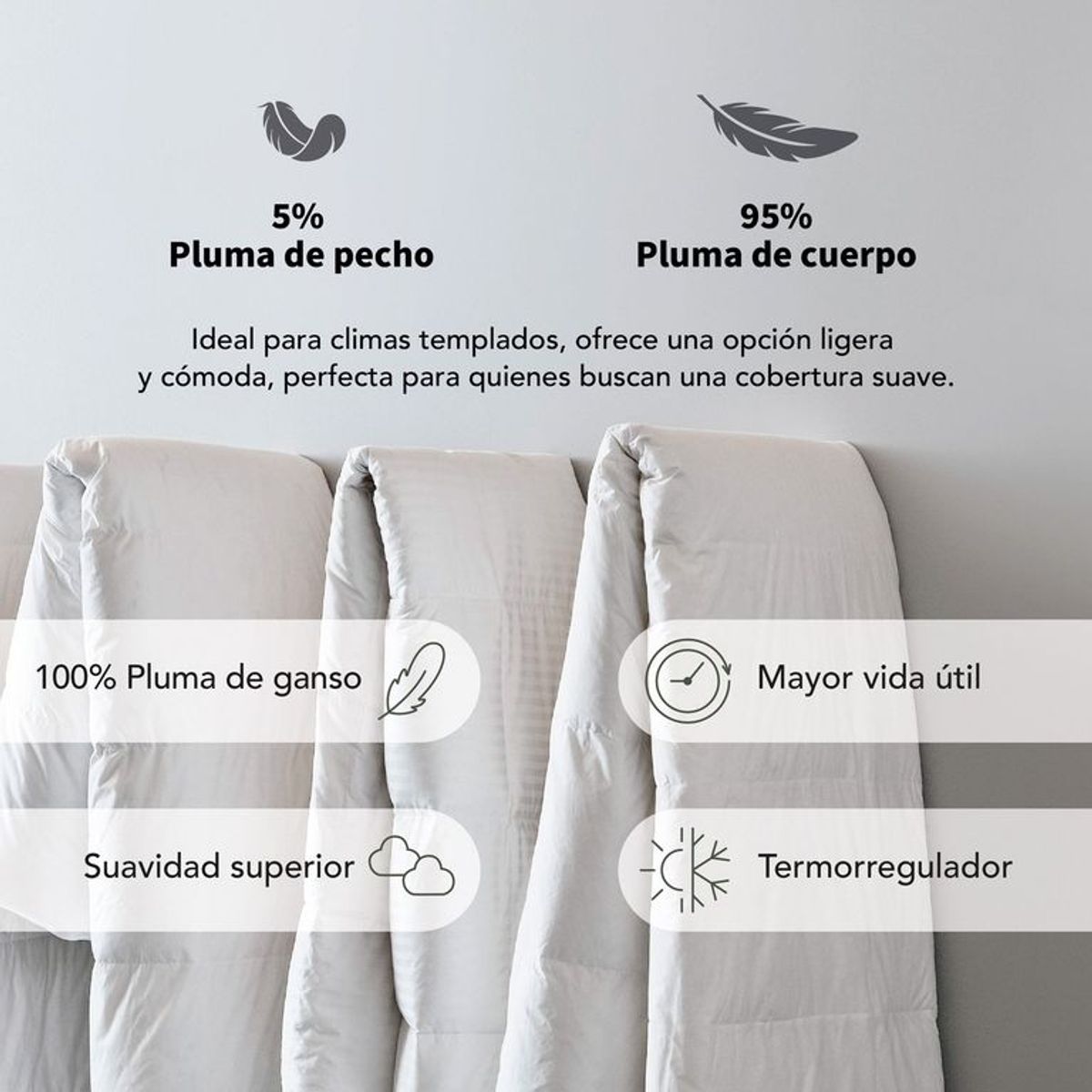 BASEMENT HOME - Plumón de Plumas de Ganso 5% Pecho 95% Cuerpo Basement Home