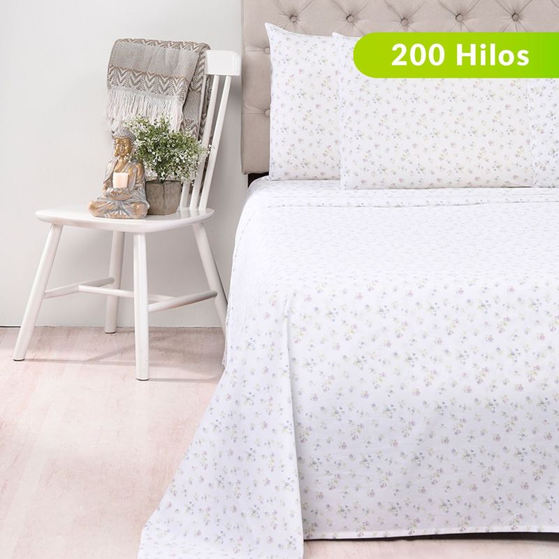 ROBERTA ALLEN - Juego de Sábanas Estampada de Algodón 200 Hilos Liberty Roberta Allen