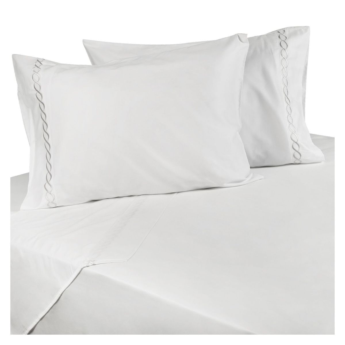 ROBERTA ALLEN - Juego de Sábanas Bordada de Algodón 300 Hilos Cadeneta Beige Roberta Allen