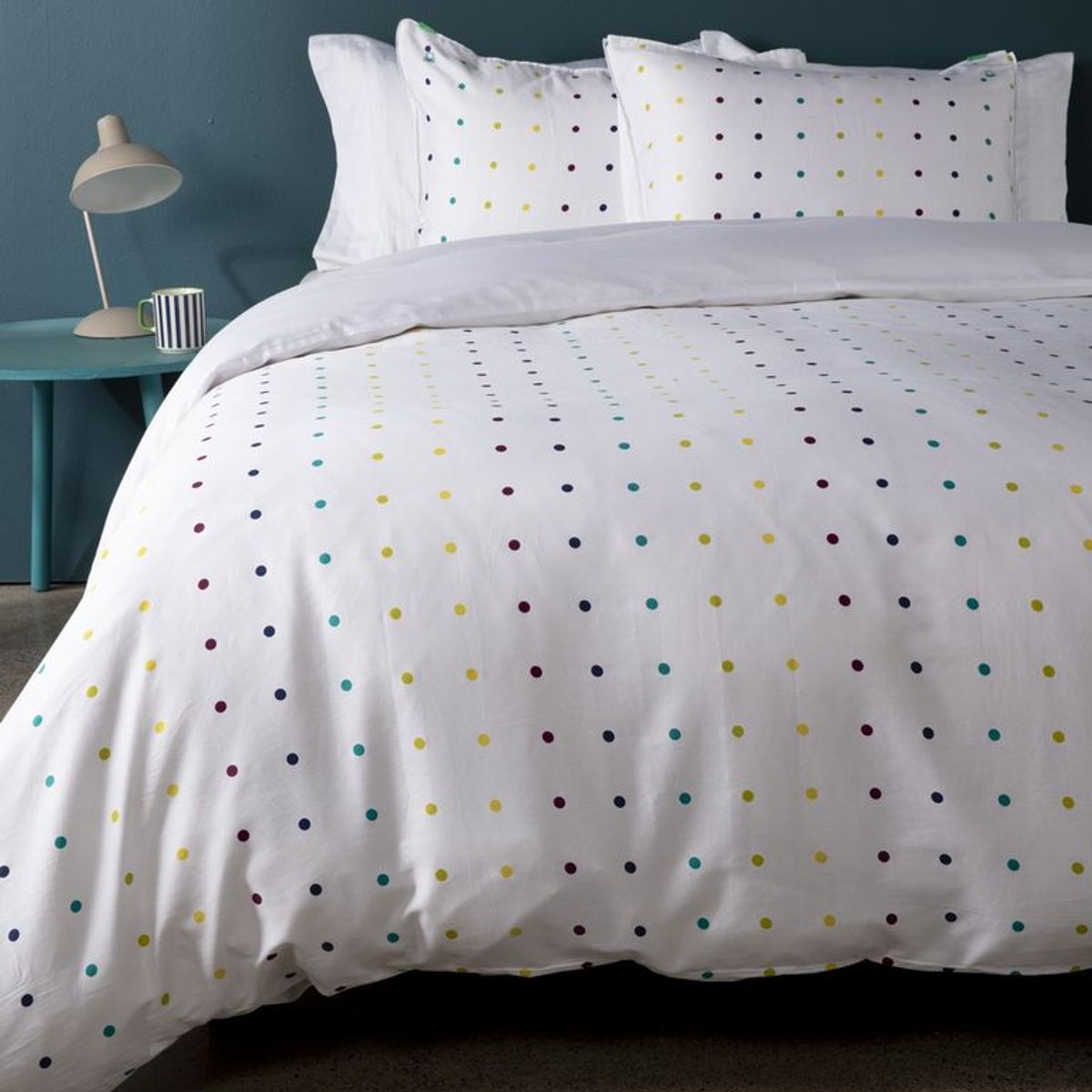 BENETTON - Funda de Plumón Estampada de Algodón 220 hilos Dots Benetton