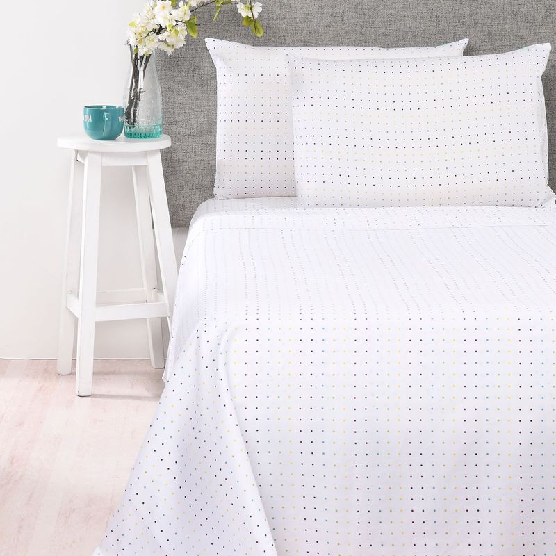 BENETTON - Juego de Sábanas Estampada de Algodón 250 Hilos Dots Benetton