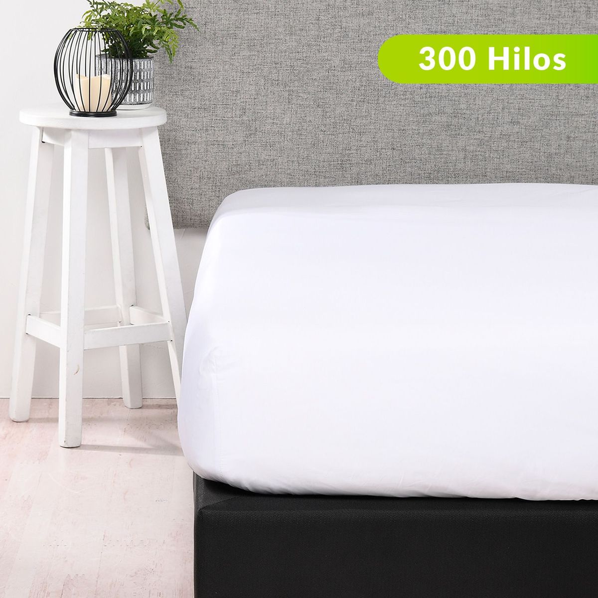 BASEMENT HOME - Sábana Bajera Lisa de Algodón 300 Hilos Basement Home