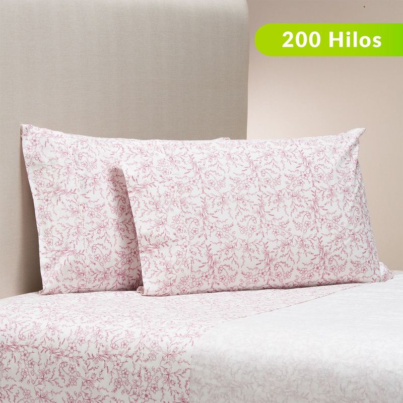 ROBERTA ALLEN - Juego de Sábanas Estampada de Algodón 200 Hilos Flor Roberta Allen