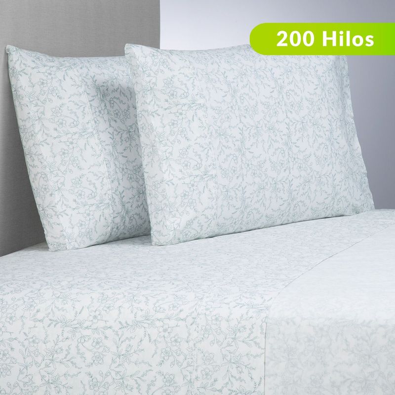 ROBERTA ALLEN - Juego de Sábanas Estampada de Algodón 200 Hilos Flor Roberta Allen