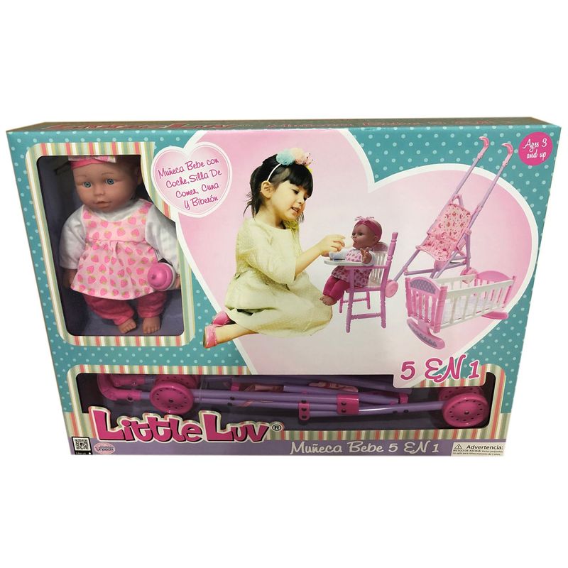 UNEEDA - Muñeca Bebé Little Luv  5 en 1