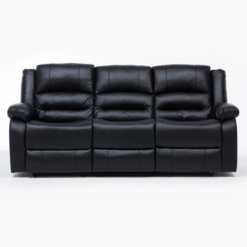 MICA - Sofá Reclinable Moderno 3 Puestos en Cuerina Mecánico Phuket 206 x 55 x 102 cm Mica