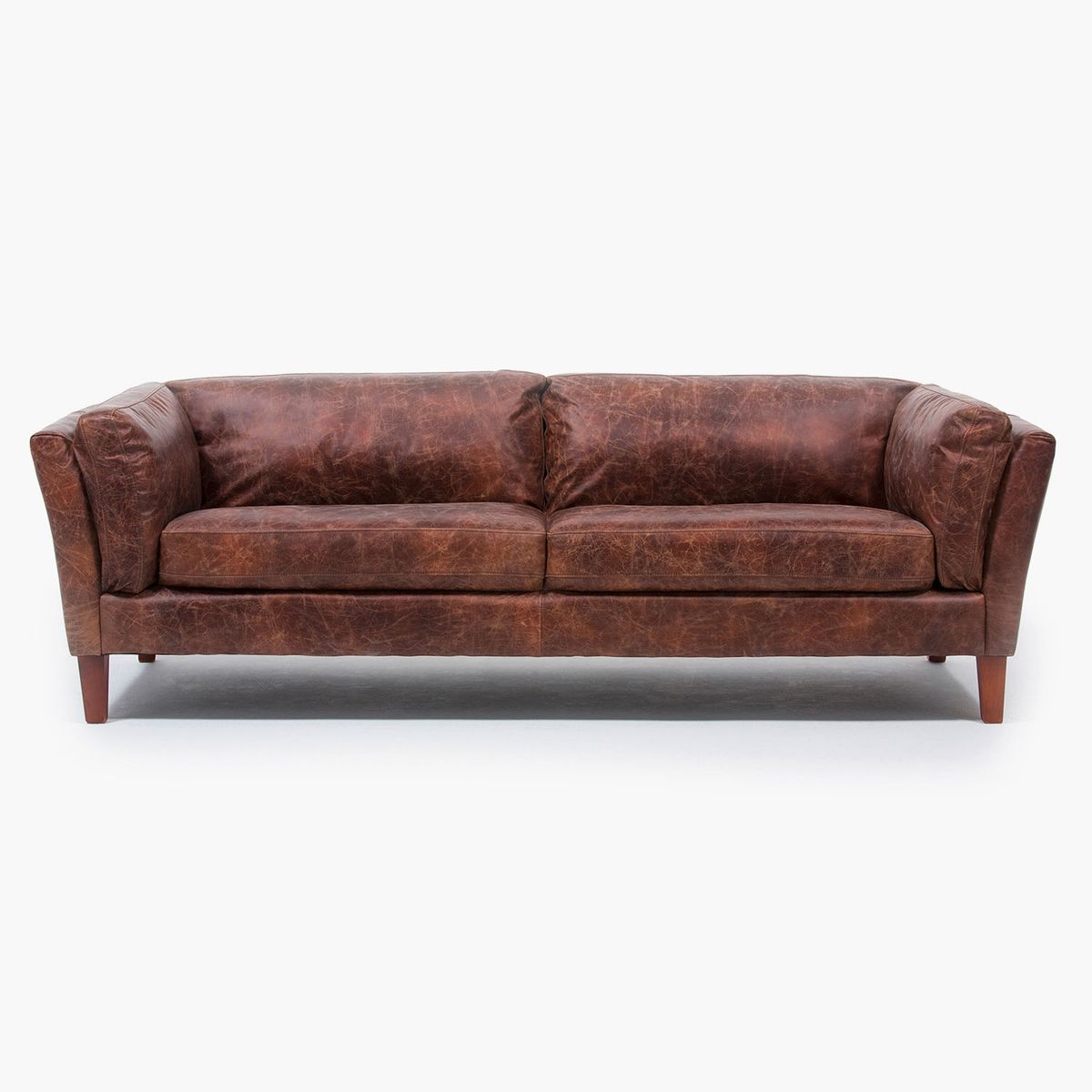 BASEMENT HOME - Sofá 3 Puestos en Cuero, Borg de 220 x 87 x  92 cm  con Patas de Madera- Mueble Basement Home  - 0% Interés a 3, 6 o 12 Cuotas Pagando con tu CMR Banco Falabella