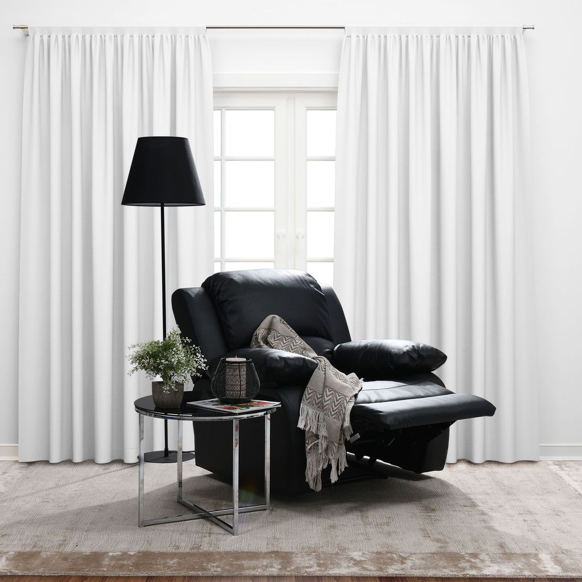 BASEMENT HOME - Silla Reclinable Moderna 1 Puesto en Cuero Mecánica Lucas 97 X 98 X 97 cm Roberta Allen