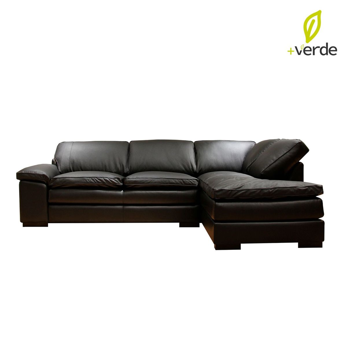 BASEMENT HOME - Sofá en L Moderno en Cuero 4 Puestos Ricardo 193 x 90 x 197 cm Basement Home