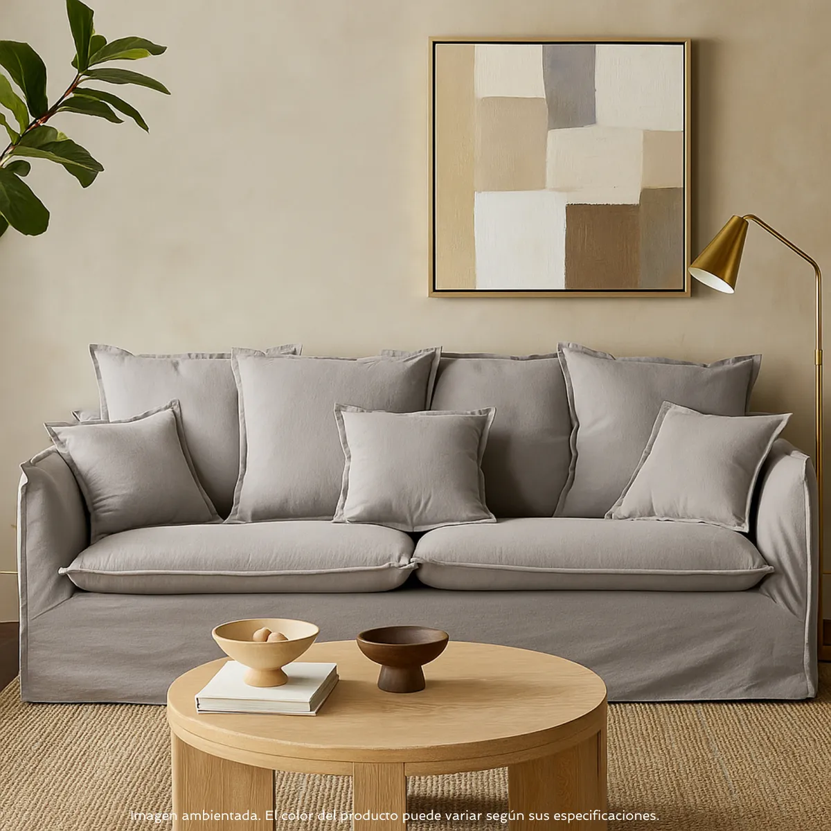 BASEMENT HOME - Sofá 3 puestos Atlanta 209 x 99 x 93 cm Basement Home