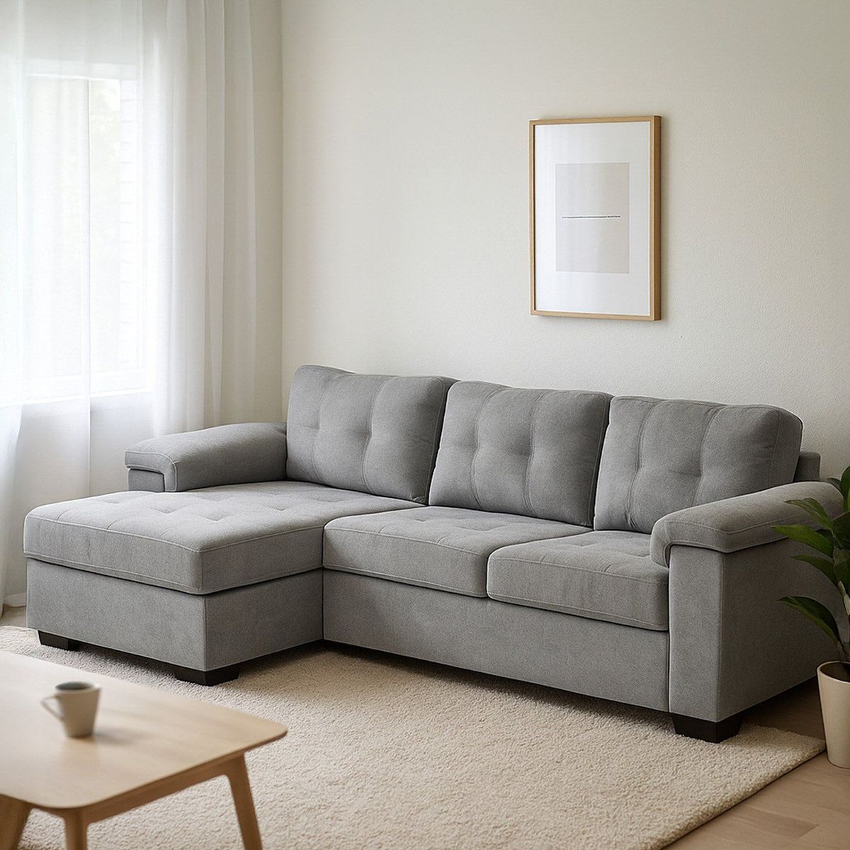 MICA - Sofá en L 4 puestos Rafa 269 x 160 x 85 cm Mica