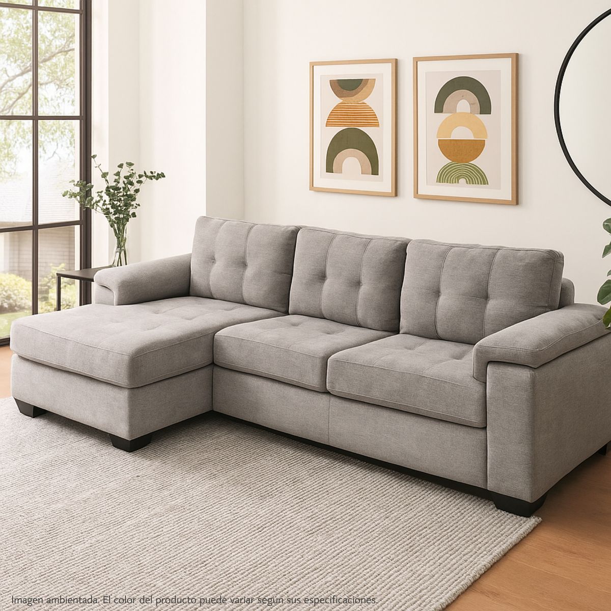 MICA - Sofá en L 4 puestos Rafa 269 x 160 x 85 cm Mica
