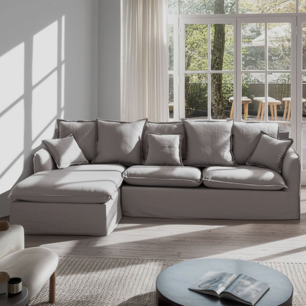 BASEMENT - Sofá en L 4 puestos Atlanta 278 x 165 x 93 cm Basement Home