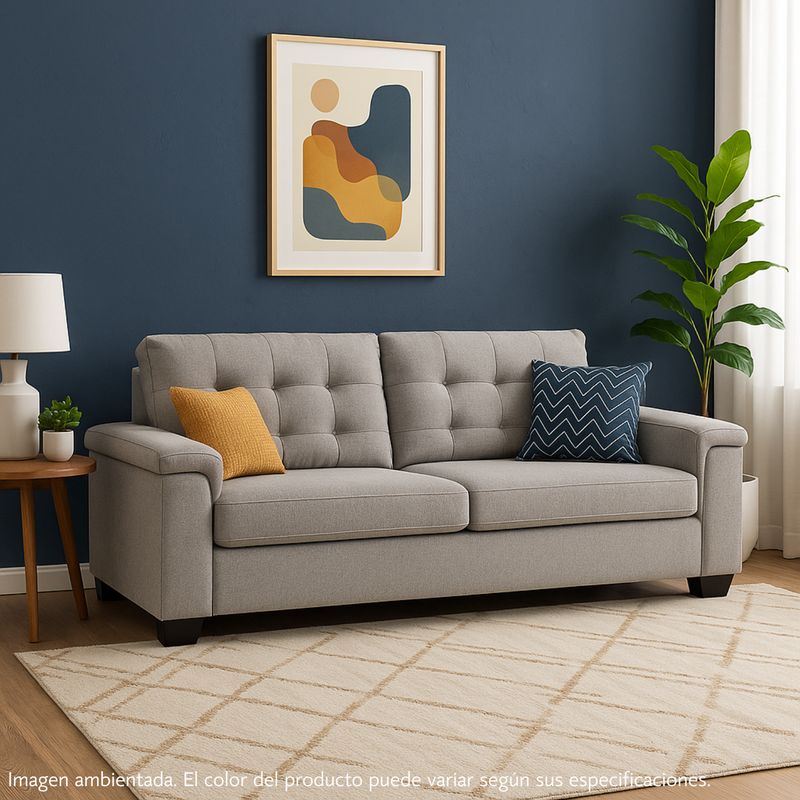 MICA - Sofá 3 Puestos en Tela Rafa 198 x 87.5 x 85 cm - Mueble Mica - 0% Interés a 3, 6 o 12 Cuotas Pagando con tu CMR Banco Falabella