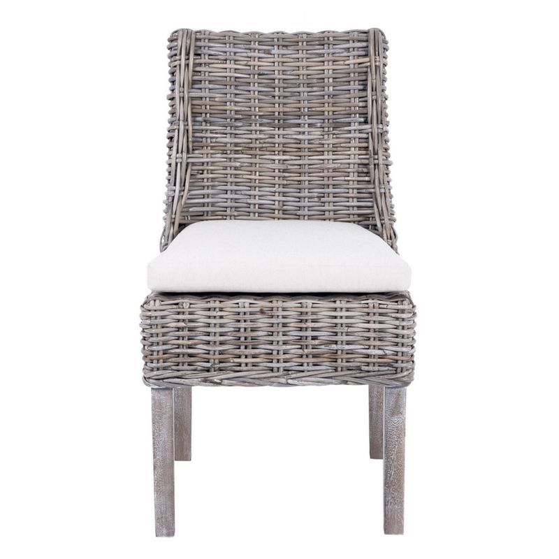 MICA - Set X2 Silla de Comedor de Exterior y Terraza Moderna en Rattán Kubu 50 x 90 x 62 cm Beige Roberta Allen 