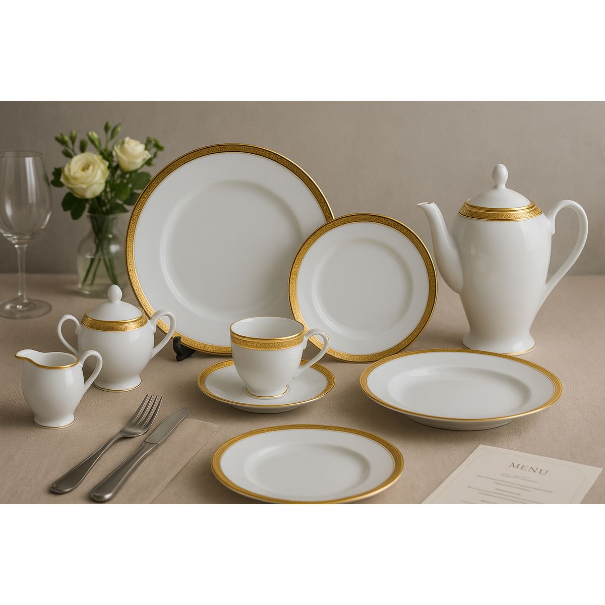 ROBERTA ALLEN - Vajilla Roberta Allen: Porcelana Diana 4 puestos 25 piezas