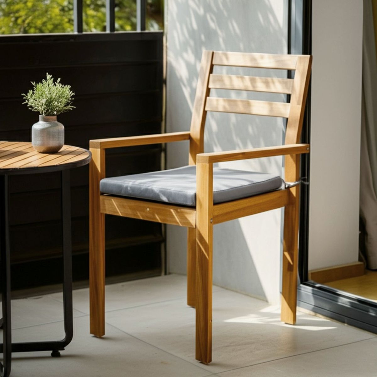 BASEMENT HOME - Silla de Comedor de Exterior y Terraza Moderna en Tela Santa Monica 54 x 88 x 56 cm  Basement Home - 0% Interés a 3, 6 o 12 Cuotas Pagando con tu CMR Banco Falabella